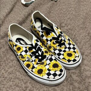Vans Sunflower Patterned Checkered Shoes